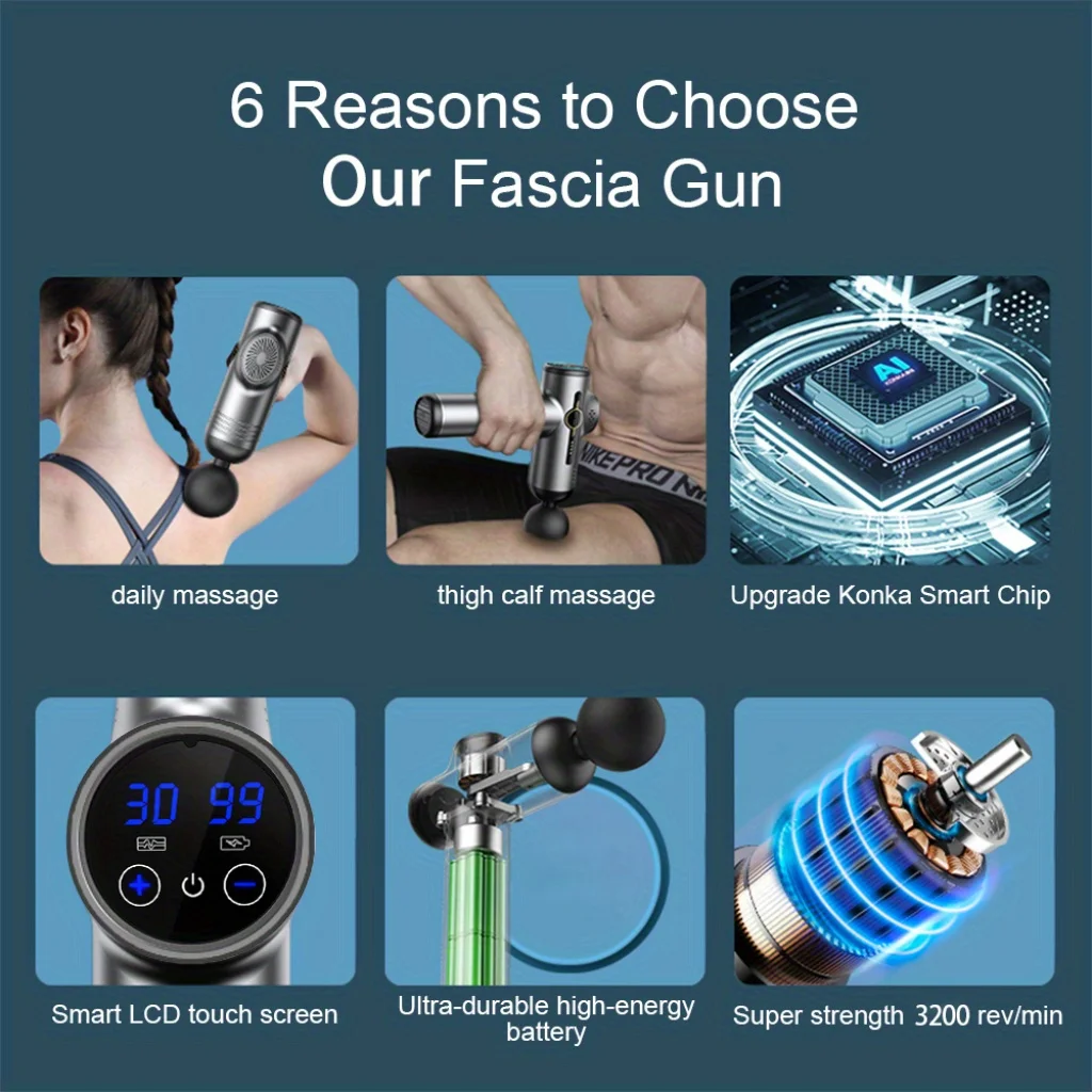Portable Fascia Gun Vibration Massage Gun For Body Neck Back - Image 4