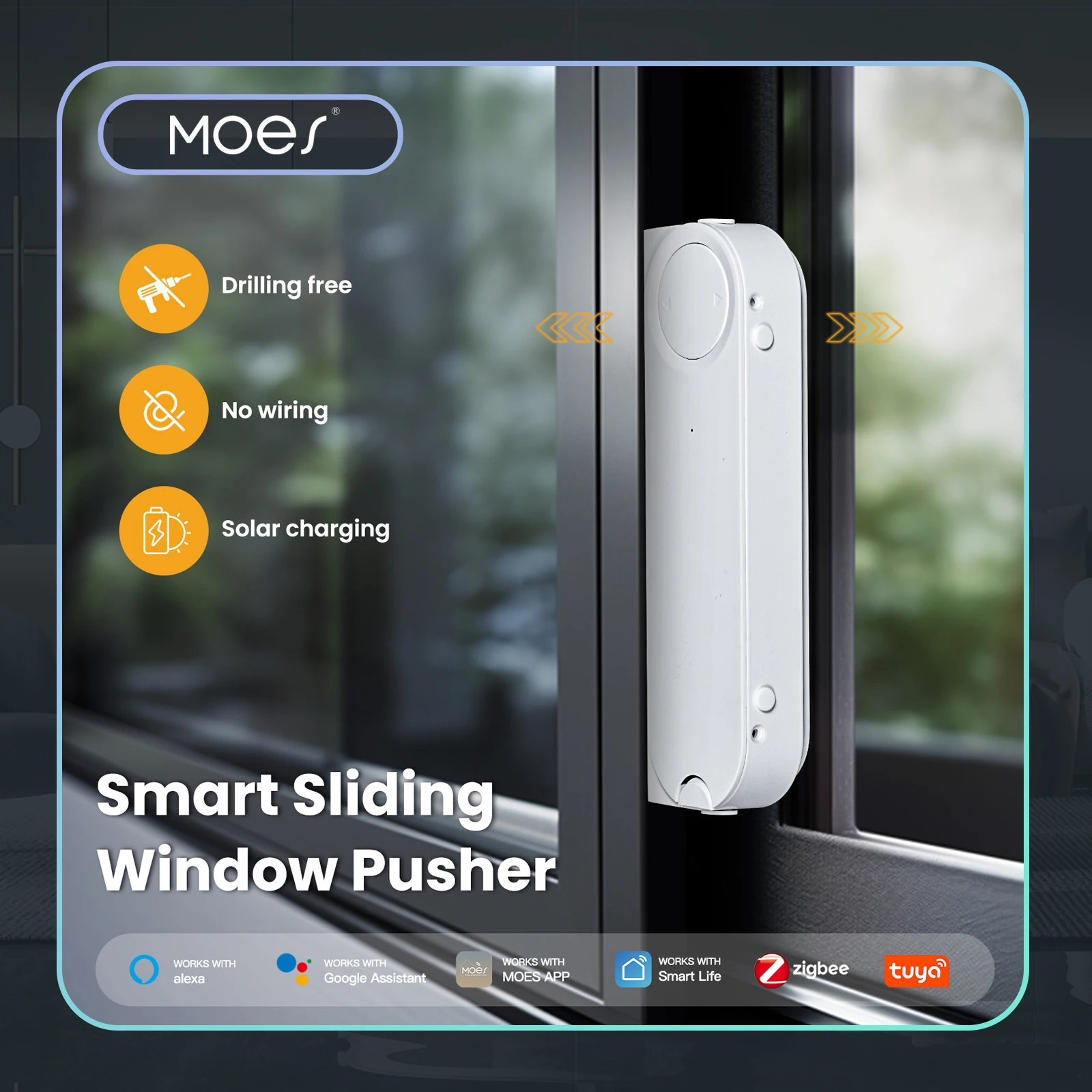 Smart Sliding Window Pusher Automatic Opener Closer Solar Charging