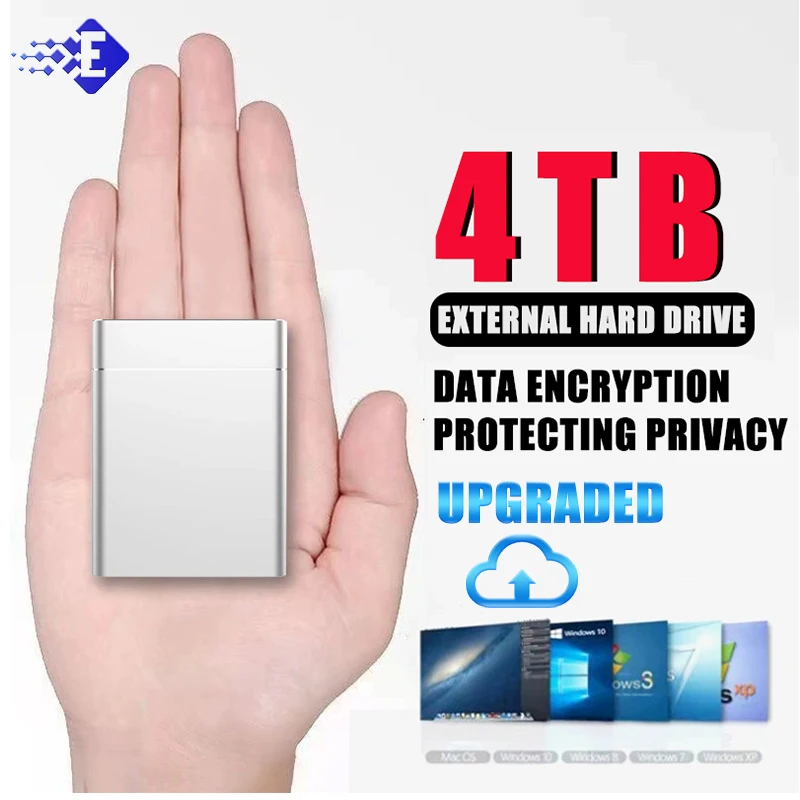 Upgraded External SSD 1TB Portable SSD USB Type C USB 3.1 2TB 4TB Solid State Drive Mobile Hard Disks for Desktop/Laptop/MAC
