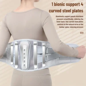 Back Brace Lumbar Support Breathable Soft Mesh Fabric 5 Stays Support Adjustable Straps Removable Pad For Lower Back Pain Relief