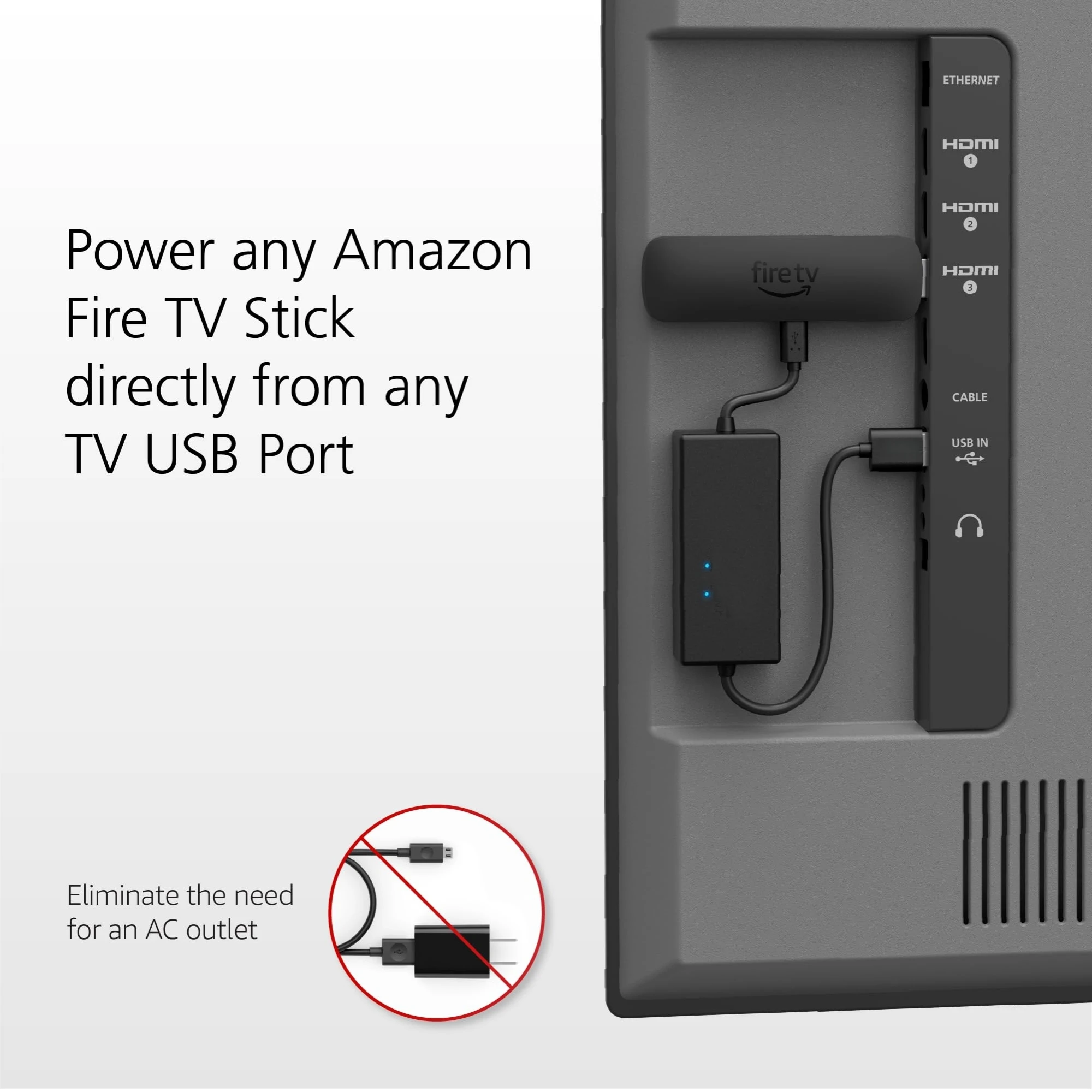 Power Cable Adapter for AMZ Fire TV Stick, Powers Fire TV Stick - Image 4