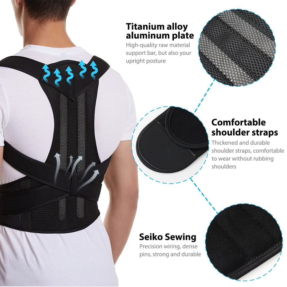 Back Brace Posture Corrector for Women and Men, Shoulder Straightener, Adjustable Full Back Support for Upper and Lower Back - Image 3
