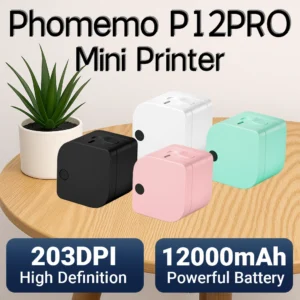 Phomemo P12PRO Mini Label Maker Thermal Adhesive Label Printer Wireless Bluethooth Label Makers Smart for Home Office Outdoor