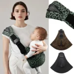 Baby Going Out Safety Wide Shoulder Strap Carrier Retro Pattern Portable Front Hug Type Back Baby Out for The Baby Waist Stool